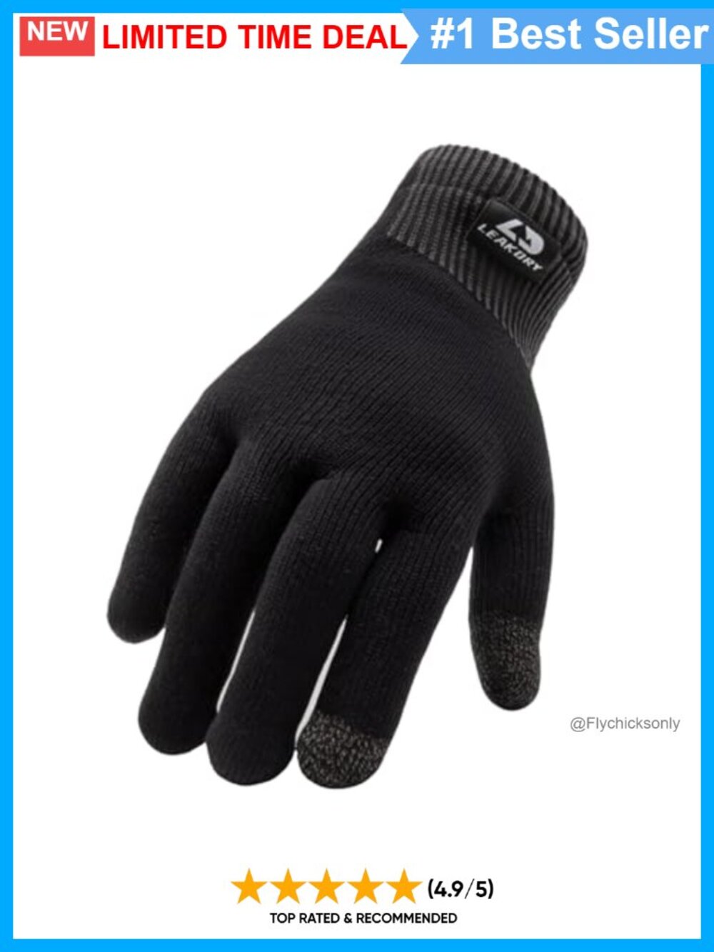 Merino Wool Waterproof Touchscreen Thermal Winter Gloves Windproof Skiing Work